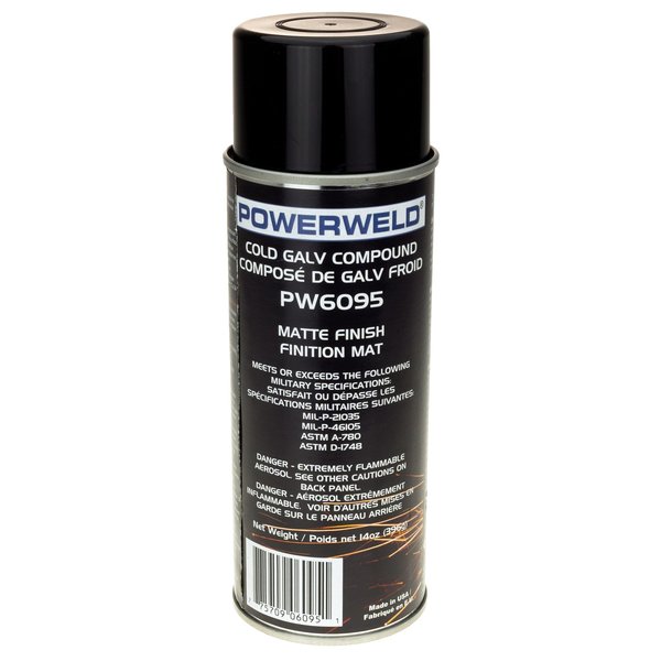 Powerweld Zinc Galvanizing Aerosol Spray with Matte Finish, 14oz PW6095